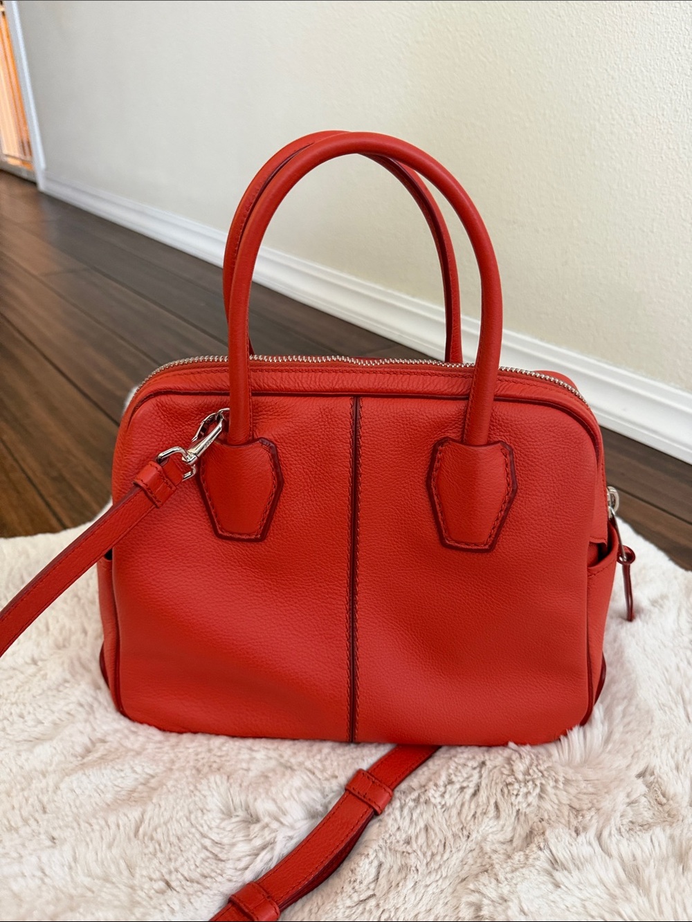 Tod's Miky Bauletto (D-Styling) Satchel - Red-Orange Women Bag - Picture 3 of 8